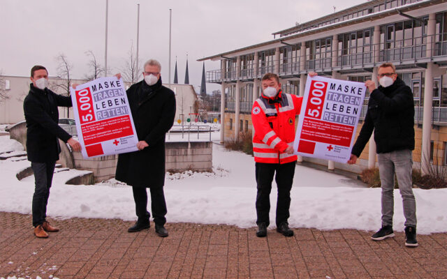 Rotes Kreuz Bayreuth stellt 5.000 FFP2-Masken für Bedürftige in Stadt und Landkreis Bayreuth zur Verfügung.