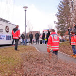 Vorstellung des Corona-Diagnostik-Fahrzeugs beim Roten Kreuz in Bayreuth.