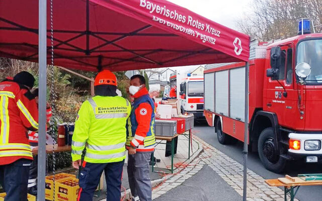 Rotes Kreuz im Einsatz bei Gasleck in Pegnitz