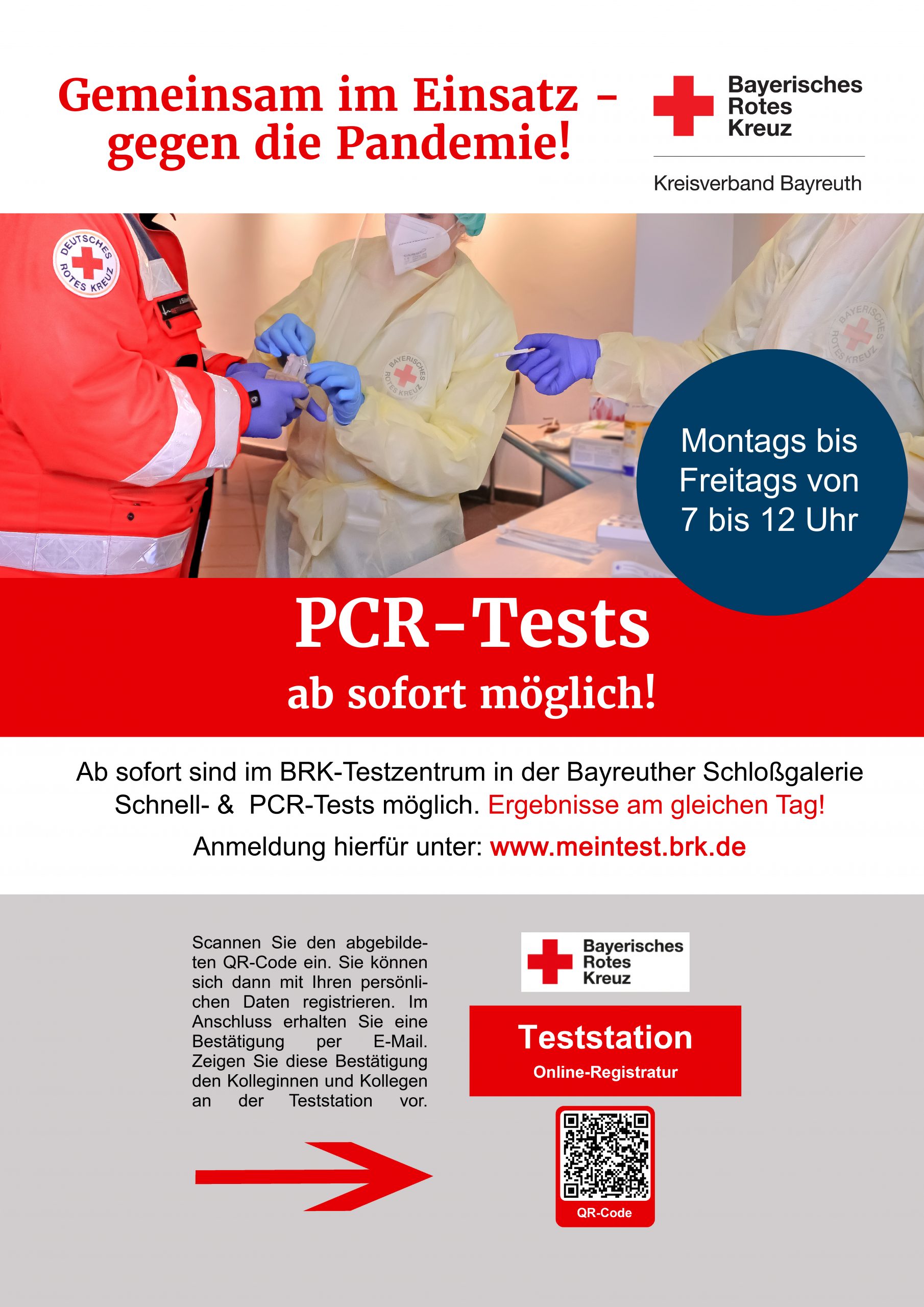 Neu: Nun auch PCR-Test im BRK-Testzentrum