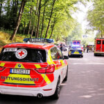 Einsatzfahrzeuge an der Einsatzstelle in der Bayreuther Tritstanstraße.