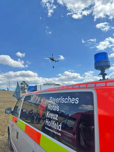 Einsatz des BRKs in den Waldbrandgebieten in Thüringen.