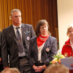 Thomas Schmeer, Ingrid PFaff und Anette Haberstroh wurden für 40 Jahre Dienst mit dem golenden Ehrenzeichen des BRKs ausgezeichnet.