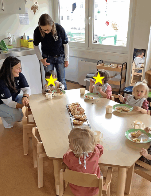 Mitarbeitende der Deutschen Bank verbrachten ihren „Social Day“ im BRK-Kindernest in Bayreuth.