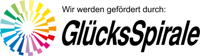 Logo der Glücksspirale mit dem HInweis: "Wir werden geförder durch":